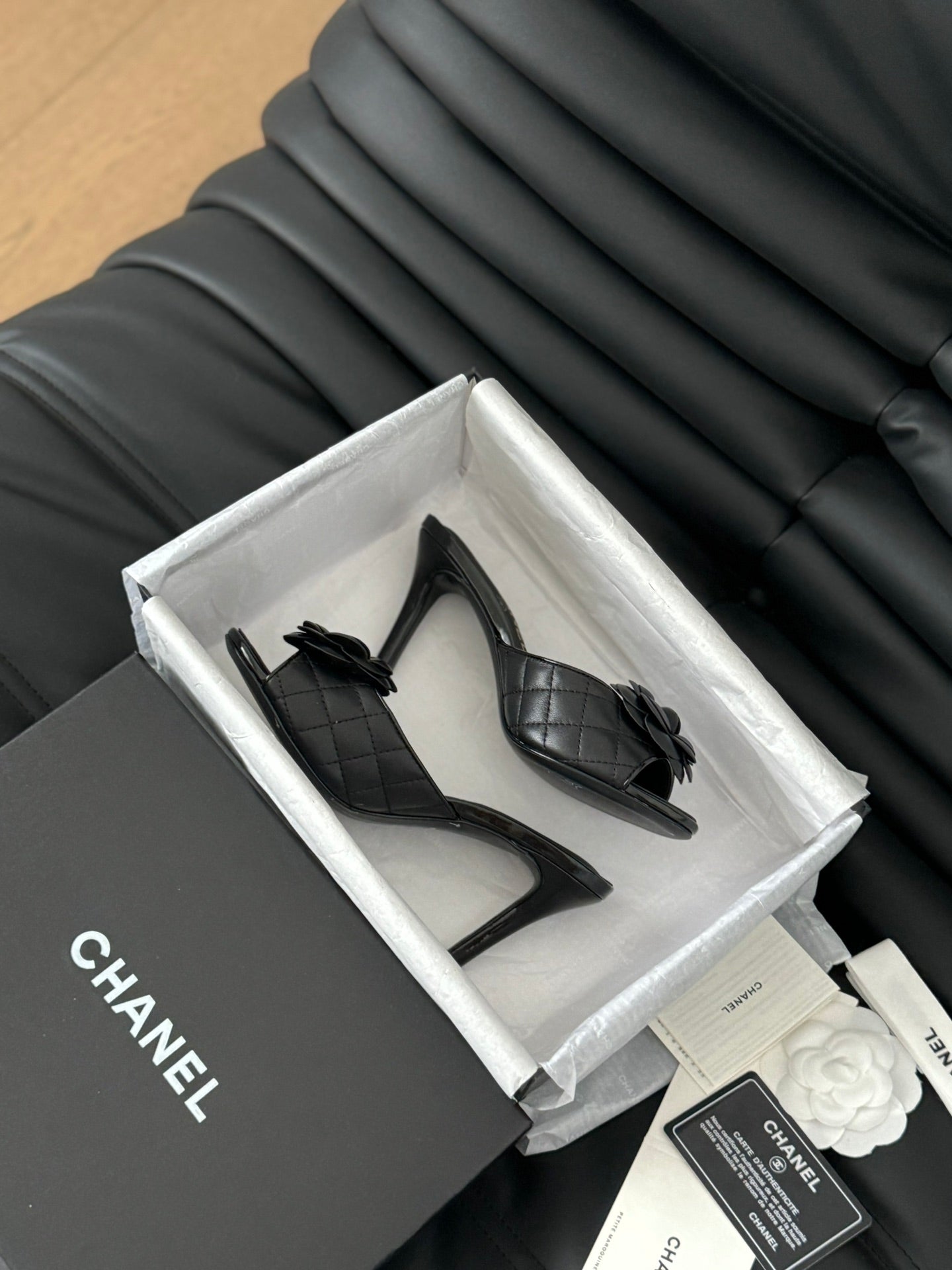 CNL 24SS camellia high heel slippers 0724042708
