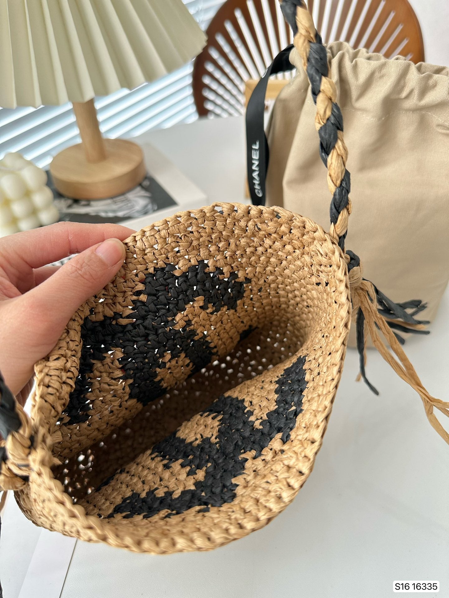 CNL summer woven bucket bag 0724041123