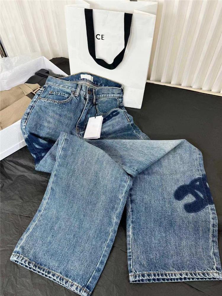New Pants Loose Horn High Waist Straight Leg Jeans PD05202412204