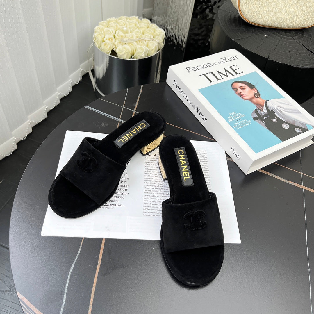 Chane1 top fashion low heel suede slippers 0724030809