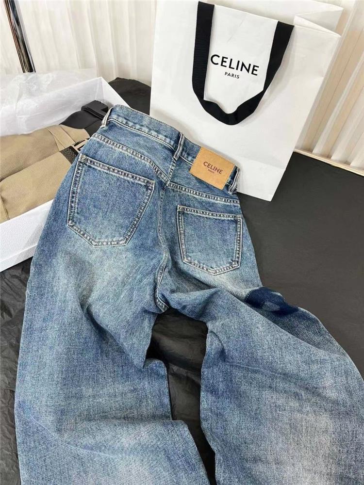 New Pants Loose Horn High Waist Straight Leg Jeans PD05202412204