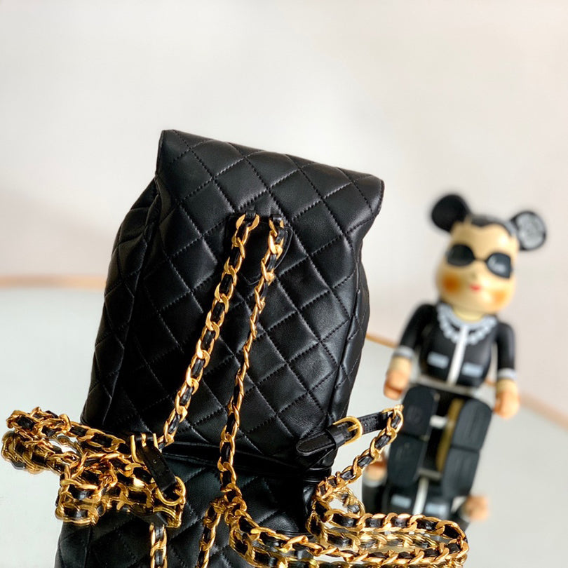 Vintage Backpack-Gold-tone Metal-2 Sizes