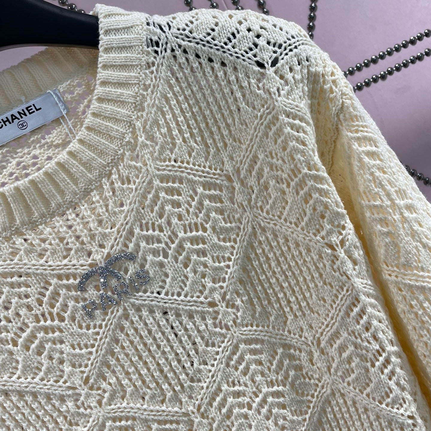 Round Neck Hollow Lace Knit Sweater XC1823090602