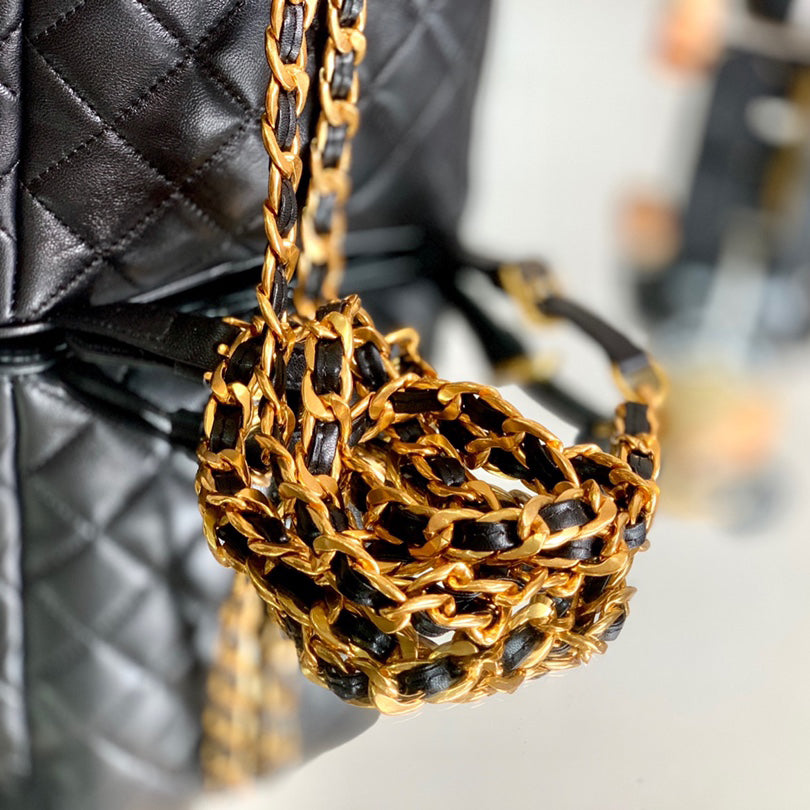 Vintage Backpack-Gold-tone Metal-2 Sizes