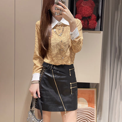 Printed striped long-sleeved shirt XC1823091904
