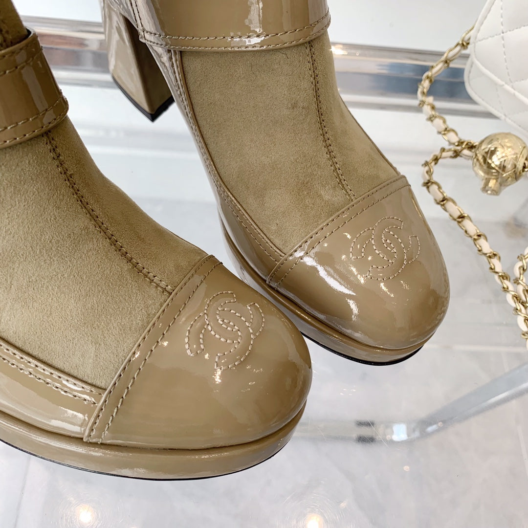 CNL Fashionable Leather and Suede Boots 0724102318