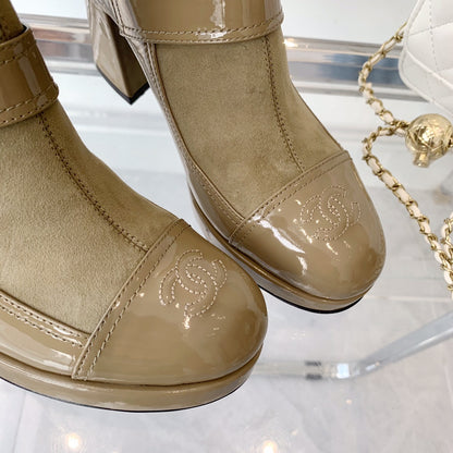 CNL Fashionable Leather and Suede Boots 0724102318