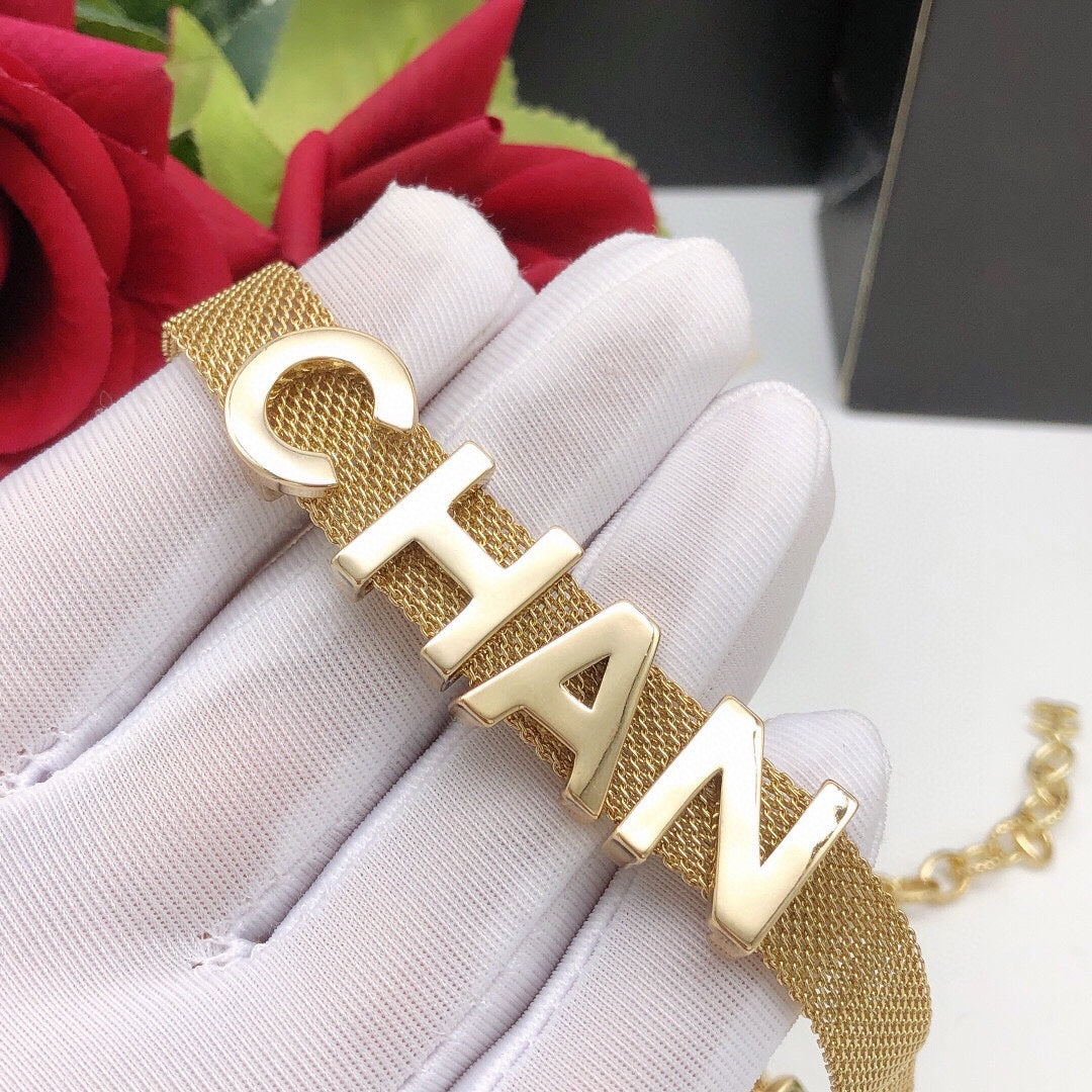 CNL brass letter necklace 0724110603