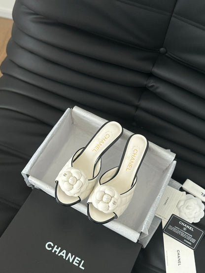 CNL 24SS camellia high heel slippers 0724042708