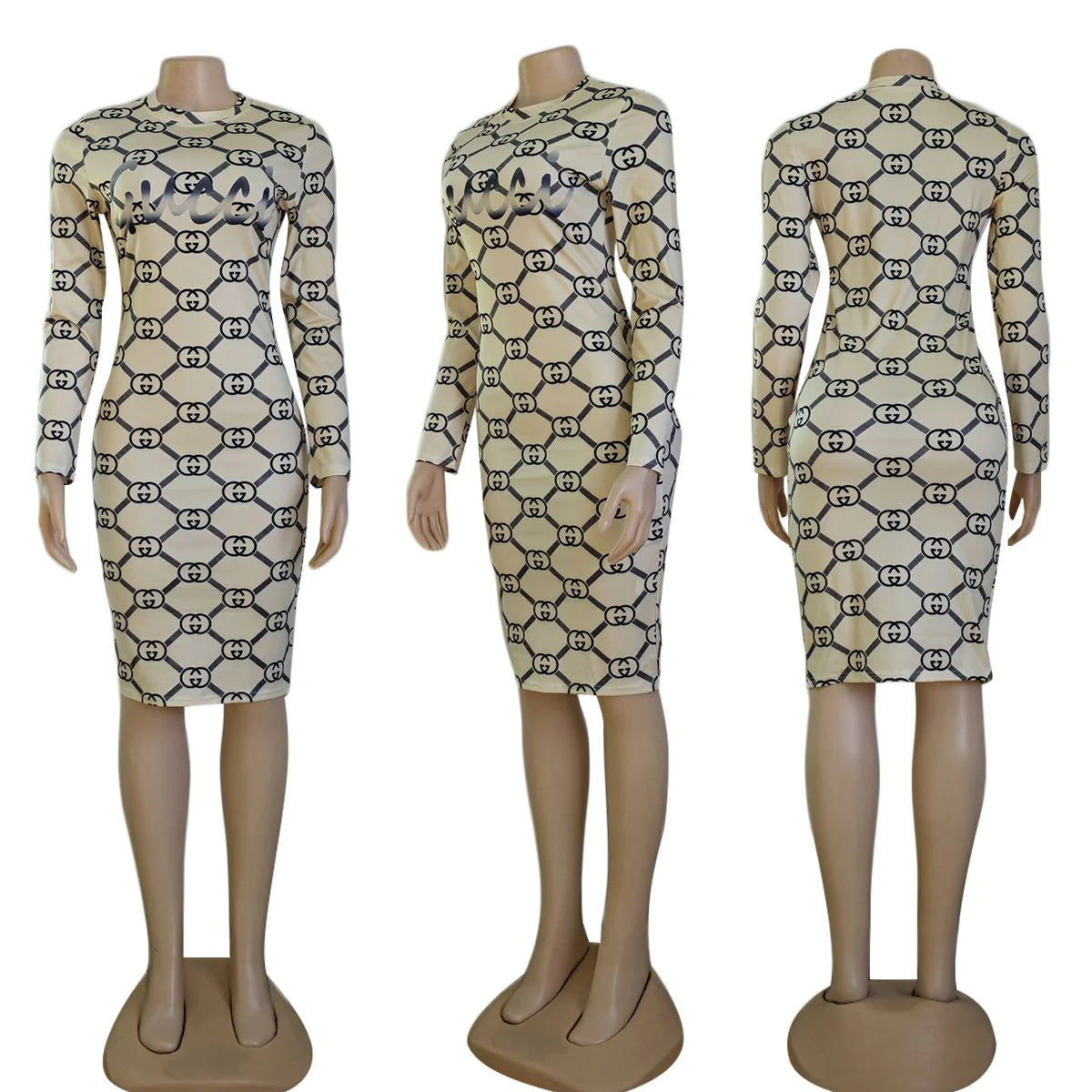 Sexy printed slim fit hip-hugging dress XC0823110101