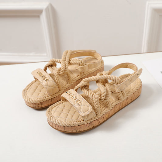 CNL rope rhombus platform sandals 0724060603