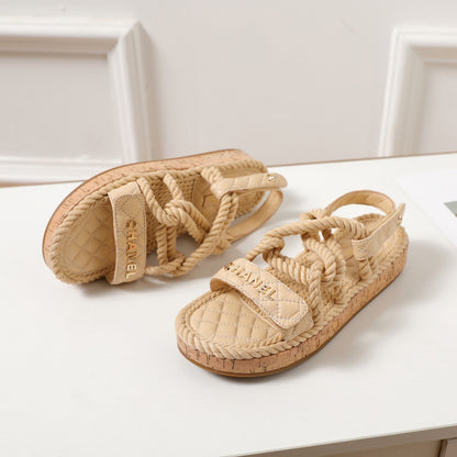 CNL rope rhombus platform sandals 0724060603