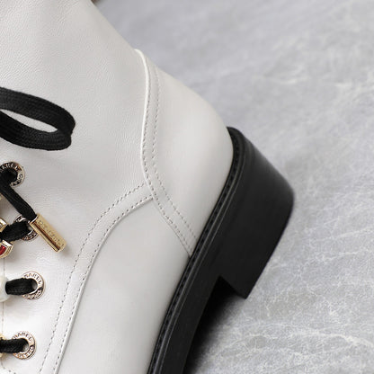 CNL24 new Martin boots decorated with double C pearl gem heavy metal buckle 0724090503