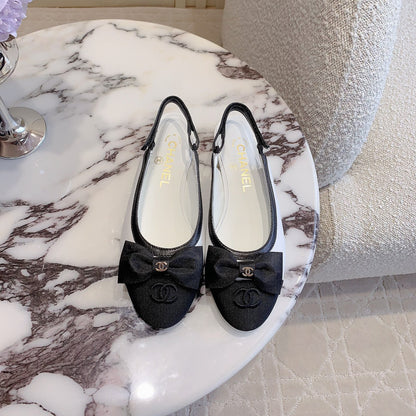 The latest catwalk style bow half package flat sandals 1824041601